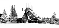 Peaceful Old Faithful Inn B+W