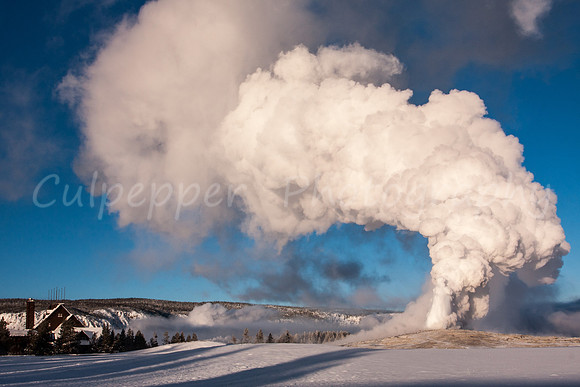 Old Faithful Inn and Old Faithful