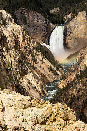 Yellow Rock and Water Fall