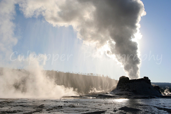 Castle Geyser Silhouette